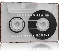 Life Has No Rewind Thought Provoking Vintage Metal Sign for Home Decor Office Living Room Wall-Art (8 X 12 in)