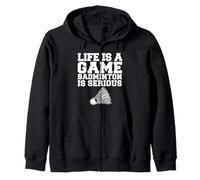 Life IA a Game Badminton es Serio Sudadera con Capucha