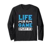 Life is a Game Play it Funny Gaming Quotes Manga Larga