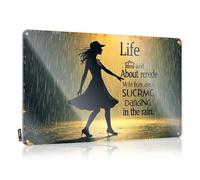 Life Is About Finding Joy In The Rain Hot Aesthetic - Decoración de metal de estaño vintage para pared (30 x 40 cm)