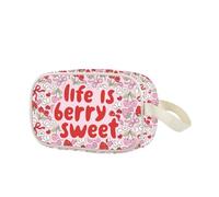 Life is Berry Sweet - Bolsa de maquillaje transparente para amantes de las fresas, regalo para festivales de fresas, Berry Sweet Cbag EU, Multifuncional: