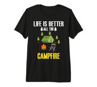 Life Is Better All The Campfire Camping Camper Adventure Camiseta Premium