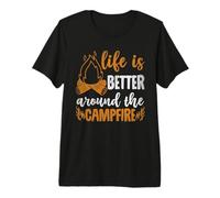 Life Is Better Around The Campfire Camping Camper Hiking Camiseta Premium
