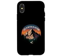 Life Is Better At Altitude Mountain Hiking Nature Carcasa para iPhone X/XS