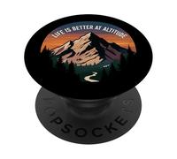 Life Is Better At Altitude Mountain Hiking Nature PopSockets PopGrip Adhesivo