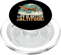 Life Is Better At Altitude Pilot Airplane Flying Design PopSockets PopGrip para MagSafe