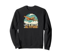 Life Is Better At Altitude Pilot Airplane Flying Design Sudadera