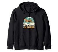 Life Is Better At Altitude Pilot Airplane Flying Design Sudadera con Capucha