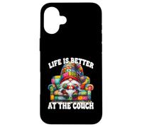 Life Is Better At The Couch Gnome Dad For Funny Retirement Carcasa para iPhone 16 Plus