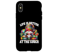 Life Is Better At The Couch Gnome Dad For Funny Retirement Carcasa para iPhone X/XS