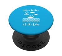 Life is Better at The Lake for Lake Cottage and Cabin PopSockets PopGrip Adhesivo