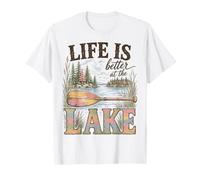 Life Is Better At The Lake Life Lover Lakehouse Boating Camiseta