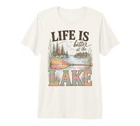 Life Is Better At The Lake Life Lover Lakehouse Boating Camiseta Premium