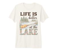 Life Is Better At The Lake Life Lover Lakehouse Boating Camiseta Premium