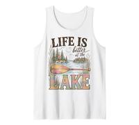 Life Is Better At The Lake Life Lover Lakehouse Boating Camiseta sin Mangas