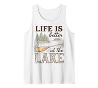 Life Is Better At The Lake Life Lover Lakehouse Boating Camiseta sin Mangas