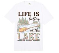 Life Is Better At The Lake Life Lover Lakehouse Boating Comfort Colors Adult Heavyweight T-Shirt