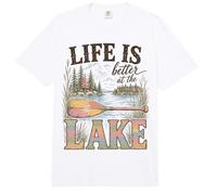 Life Is Better At The Lake Life Lover Lakehouse Boating Comfort Colors Adult Heavyweight T-Shirt