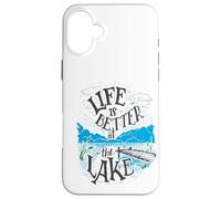 Life Is Better At The Lake Pontoon Boat Carcasa para iPhone 16 Plus