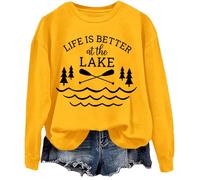 Life Is Better At The Lake Sudadera Life Is Better At The Lake, amarillo, XXL