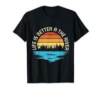 Life Is Better at the River Outdoor Fishing Gift Camiseta
