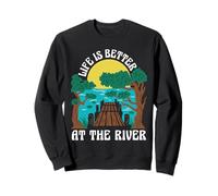 Life Is Better at the River Outdoor Fishing Gift Sudadera