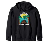 Life Is Better at the River Outdoor Fishing Gift Sudadera con Capucha