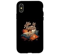 Life is Better Cozy Comfort Hygge Home Carcasa para iPhone X/XS