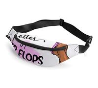 Life Is Better Flip Flops Life Is Better Flip in Flops Fanny Pack, riñonera Deportiva para niños Adultos para Hombres y Mujeres