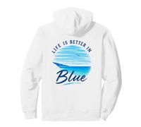 Life is Better in Blue Sea Summer Sentimientos Playa Vacaciones Sudadera con Capucha
