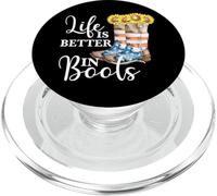 Life Is Better In Boots Vintage Country Music USA Girasol PopSockets PopGrip para MagSafe