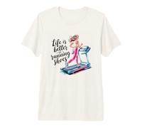 Life is Better in Running Shoes Gym Workout Caminadora Runner Camiseta Premium