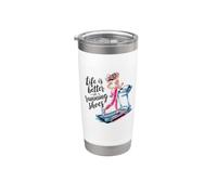 Life is Better in Running Shoes Gym Workout Caminadora Runner Vaso térmico de acero inoxidable de doble pared