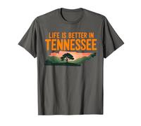 Life Is Better in Tennessee, Scenic TN State Outline Sunset Camiseta