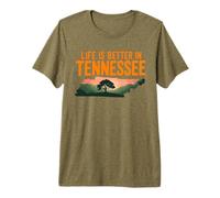 Life Is Better in Tennessee, Scenic TN State Outline Sunset Camiseta Premium