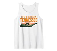 Life Is Better in Tennessee, Scenic TN State Outline Sunset Camiseta sin Mangas