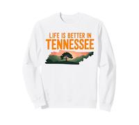 Life Is Better in Tennessee, Scenic TN State Outline Sunset Sudadera