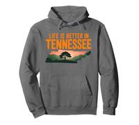 Life Is Better in Tennessee, Scenic TN State Outline Sunset Sudadera con Capucha