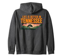 Life Is Better in Tennessee, Scenic TN State Outline Sunset Sudadera con Capucha
