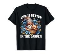 Life Is Better In The Garden Gnome With Yorkshire Terrier Camiseta
