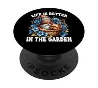 Life Is Better In The Garden Gnome With Yorkshire Terrier PopSockets PopGrip Adhesivo