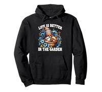 Life Is Better In The Garden Gnome With Yorkshire Terrier Sudadera con Capucha