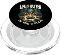 Life is Better in Woods Camping Outdoor Adventure Lover PopSockets PopGrip para MagSafe