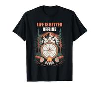 Life is Better Offline - Camping & Hiking Outdoors Nature Camiseta