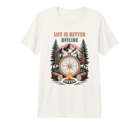 Life is Better Offline - Camping & Hiking Outdoors Nature Camiseta Premium