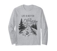 Life is Better Offline - Camping & Hiking Outdoors Nature Manga Larga