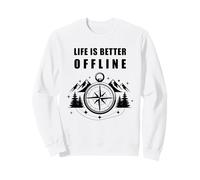 Life is Better Offline - Camping & Hiking Outdoors Nature Sudadera