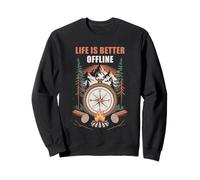 Life is Better Offline - Camping & Hiking Outdoors Nature Sudadera