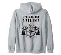 Life is Better Offline - Camping & Hiking Outdoors Nature Sudadera con Capucha