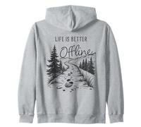 Life is Better Offline - Camping & Hiking Outdoors Nature Sudadera con Capucha